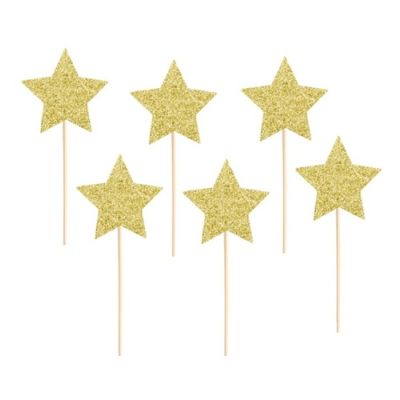 Prägung – goldene Papiersterne, 6 Stück