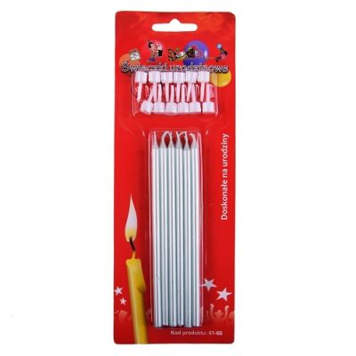 Sviečky hladké biele 12 cm 12 ks