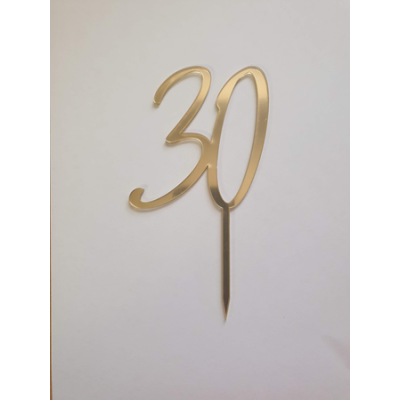 Gold mirrored engraving number 30