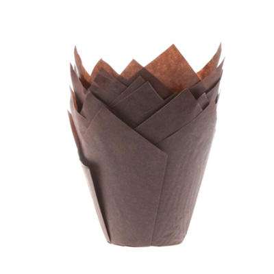 Košíčky tulipánové-hnede 36ks