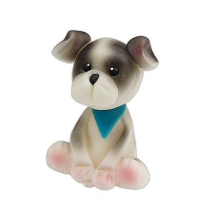 Dog with a blue scarf
