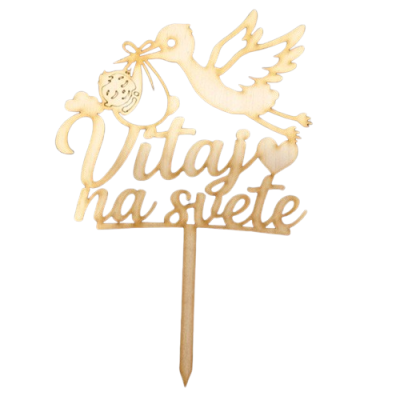 Zápich Vítej na světě dřevo