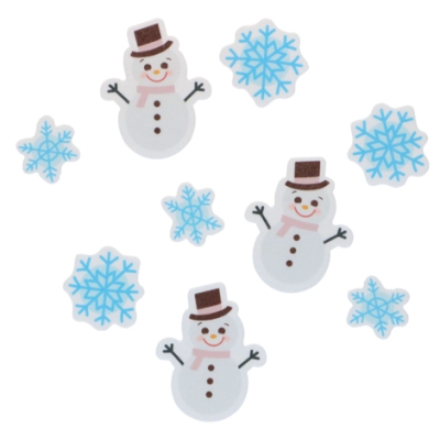 Schneemann- und Schneeflocken-Waffeln, 9-teiliges Set