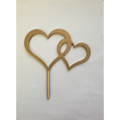 Wedding heart engraving, gold wood