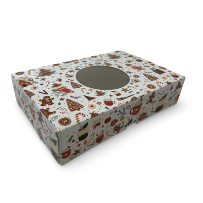 Krabička na zákusky vianočný dekor medovníčky 22x15x5 cm