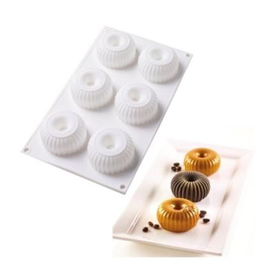 Forma silikón donut s prúžkami 6 ks