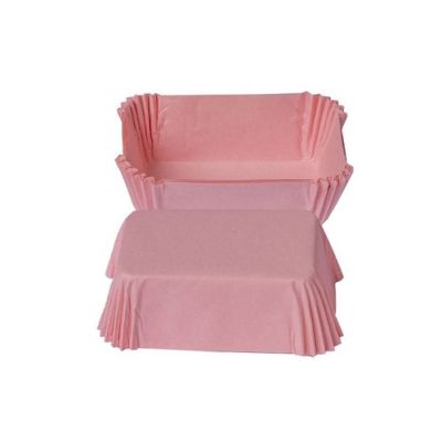 Négyzet alakú cupcakes rózsaszín matt 36 db