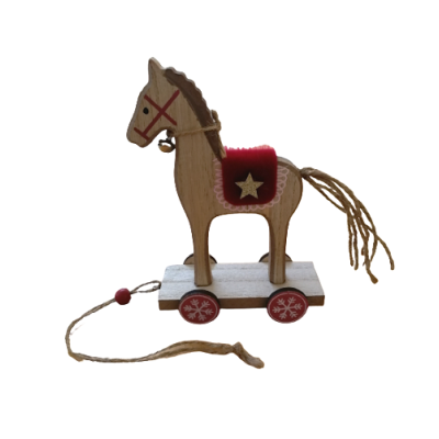 Koník dřevěný na kolečkách