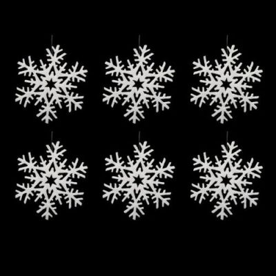 Vločka bílá třpytivá 20 cm