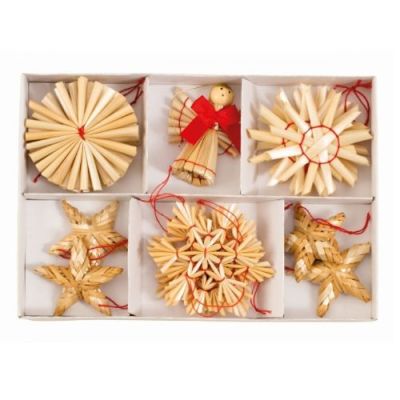 Slaměné ozdoby na stromeček