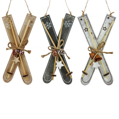 Lyže - ozdoba na stromeček - mix barev