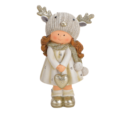 Kislány szürke kerámia kalappal