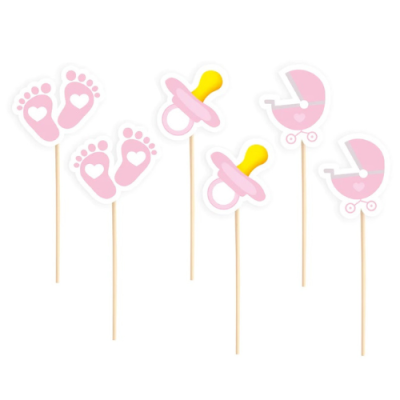 Rosa Robbe - Beine, Schnuller, Kinderwagen 6 Stk