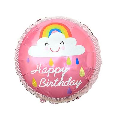 Pink balloon with Happy Birthday cloud