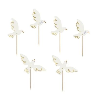 Zapich - Set weißgoldene Tauben 6-tlg