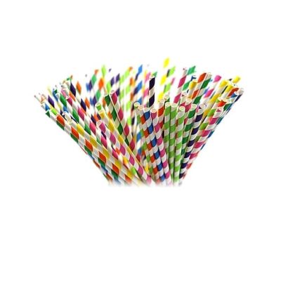 Vegyes színes papírszívószálak 10 db