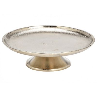 Tortatartó lábon ezüst fém 18 cm