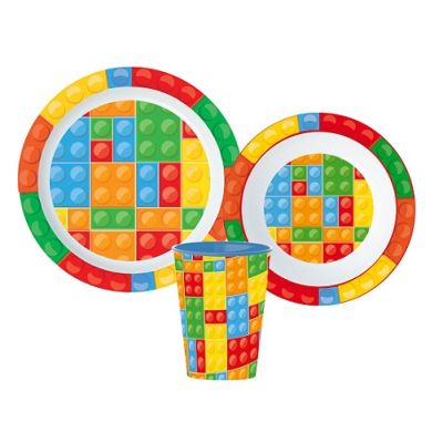 Sada kocky - 2x tanier a pohár, plast