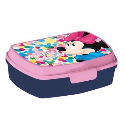 Box na desiatu Minnie ružovo-modrý