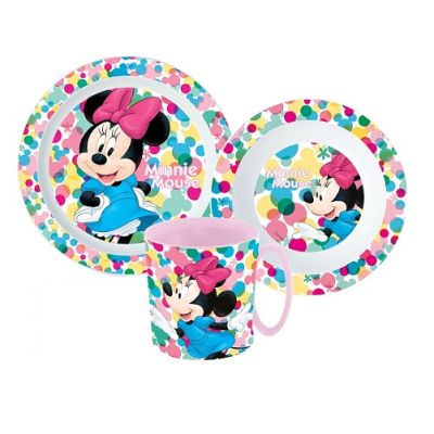 Minnie set - 2x plate and cup, plastic