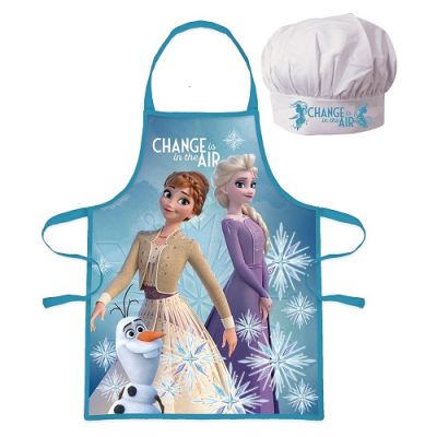 Children&#39;s apron Anna and Elsa, Olaf + cap