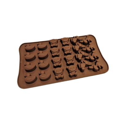 Mold silicone duck, teddy bear, hare 24 pcs