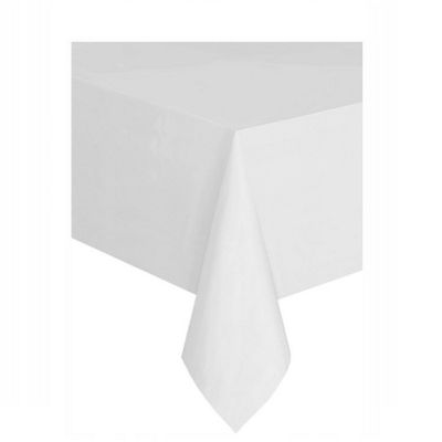 White foil tablecloth 137x274 cm