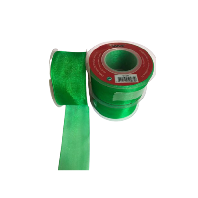 Organzaband Grün 38 mm - 23 m