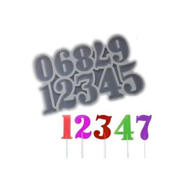 Öntött szilikon nyalóka számjegyek