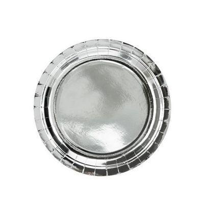 Silver paper plate 18 cm 6 pcs