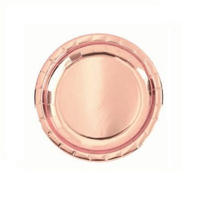 Pink paper plate 18 cm 6 pcs