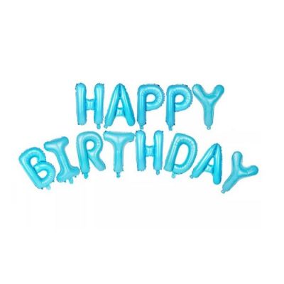 Garland balloons Happy Birthday blue