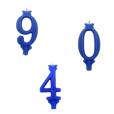 Kerze dünnes blaues Dekor