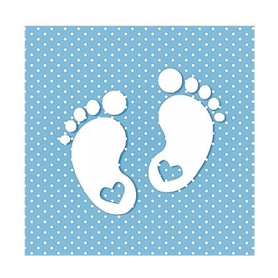 Napkins blue - footprints