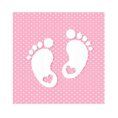 Pink napkins - footprints