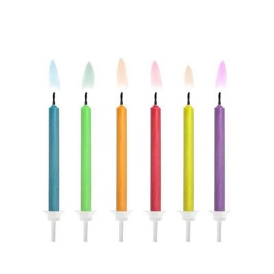 Geburtstagskerzen bunter Mix 5,5 cm 6 Stk