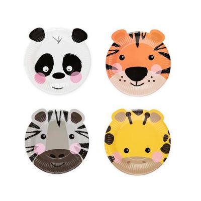 Plate ZOO paper 18 cm 4 pcs