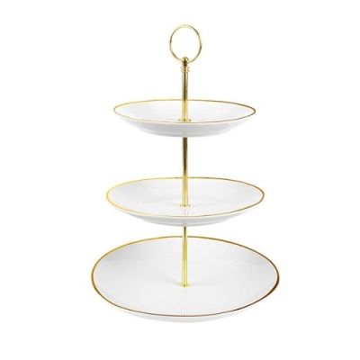 Stojak 3-poziomowy, porcelanowy/metalowy