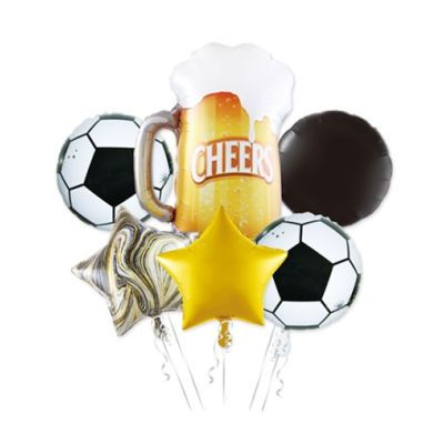 Balloons beer glass, soccer ball, star, circle 6 pcs