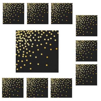 Black and gold napkins 10 pcs