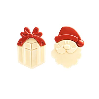 Schokoladendekoration Geschenk und Weihnachtsmann 12 Stk