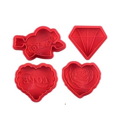 Szív- és gyémántvágó 4 db