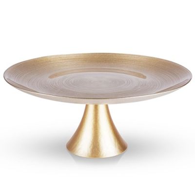 Cake stand on a golden glass leg