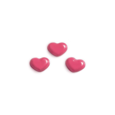 Decoration pink chocolate hearts 20 pcs