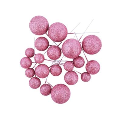 Geprägte glitzernde rosa Kugeln 20 Stück