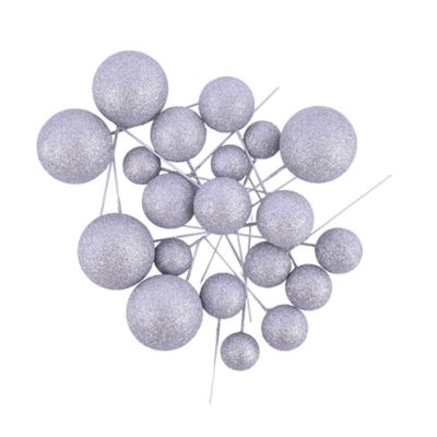 Geprägte glitzernde Silberkugeln 20 Stk