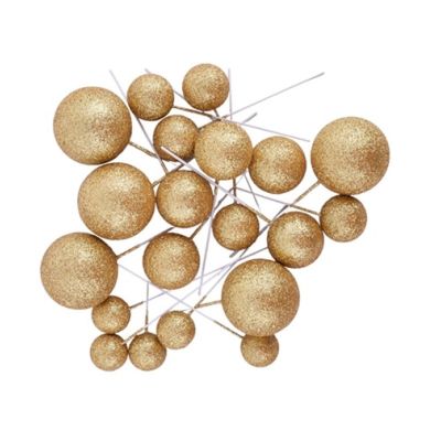 Geprägte glitzernde Goldkugeln 20 Stück