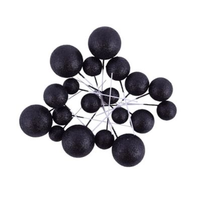 Geprägte glitzernde schwarze Kugeln 20 Stück