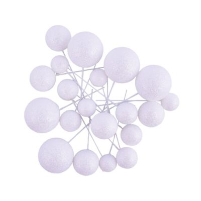 Geprägte, glitzernde weiße Kugeln, 20 Stück