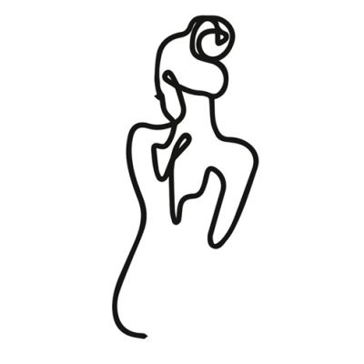 Radierung der Silhouette einer Frau aus schwarzem Acryl